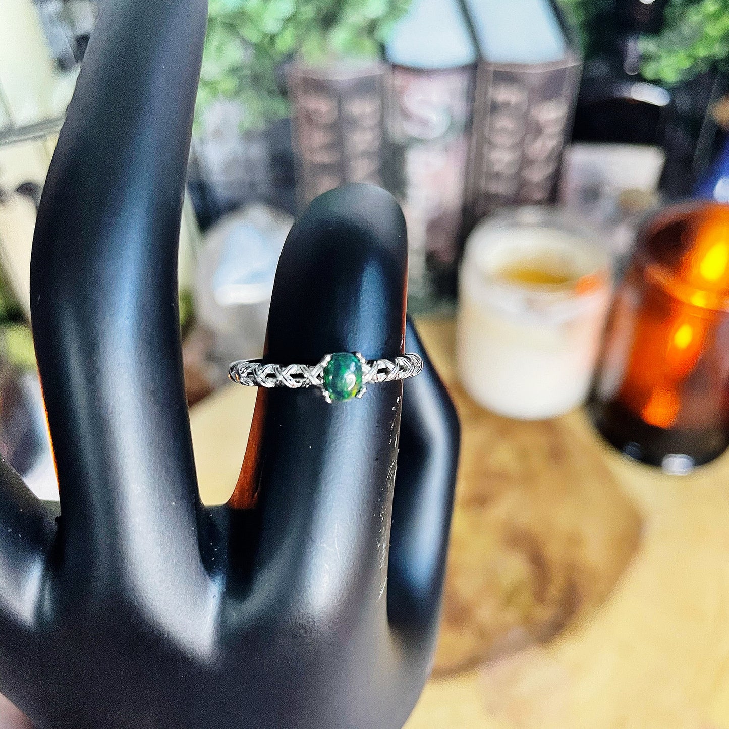 Stainless Steel Opal Ring