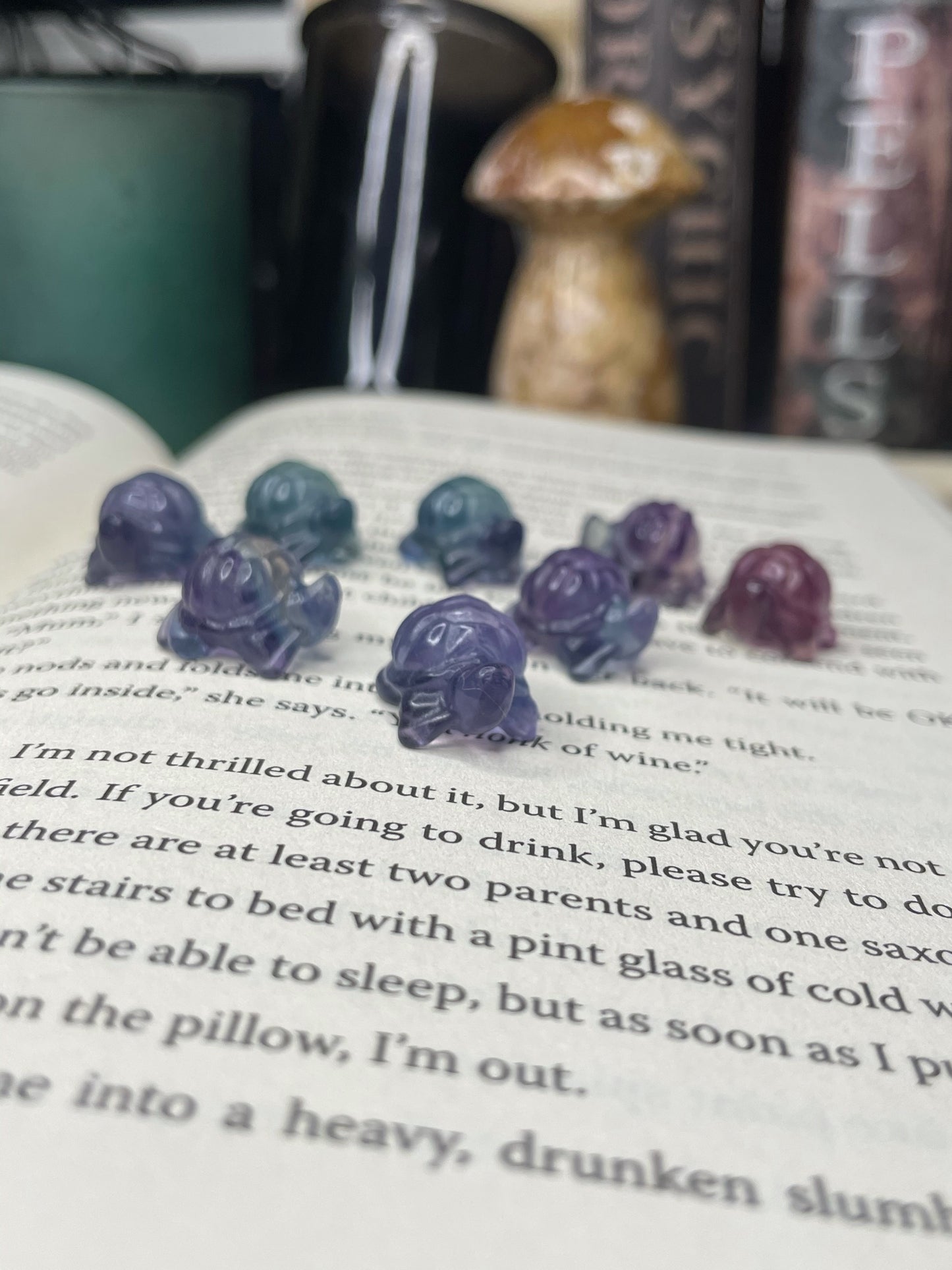 Mini Fluorite Turtle Carving