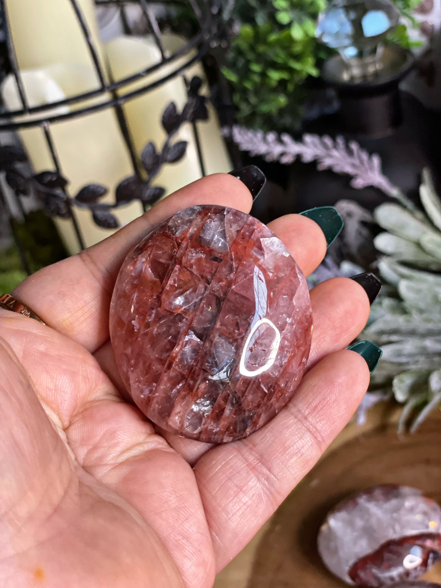 Fire Quartz Palm Stone