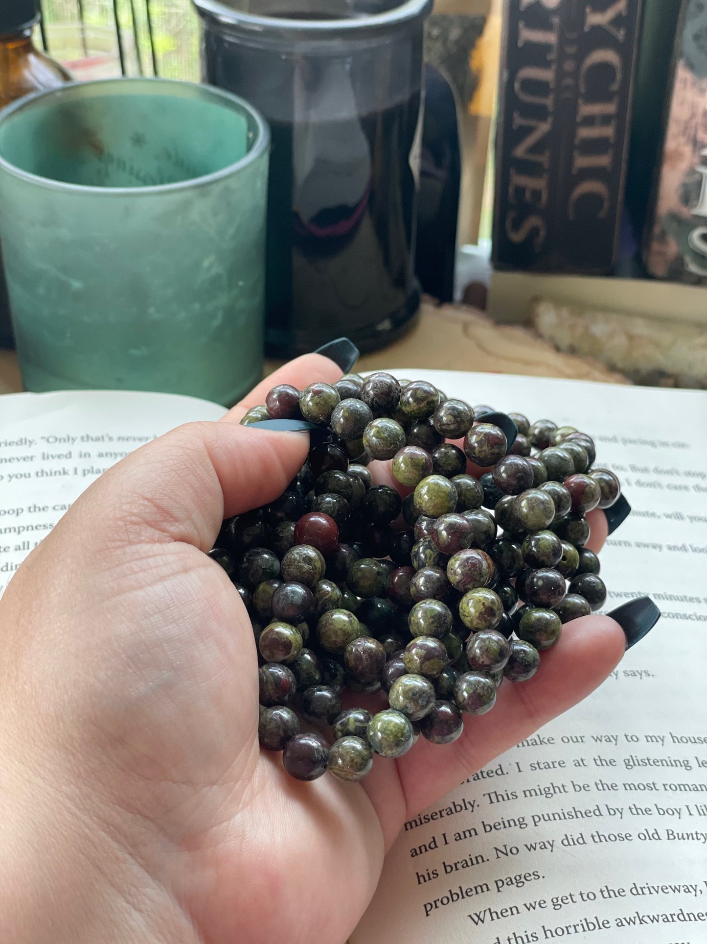 6 mm Dragon/s Blood jasper Bracelet