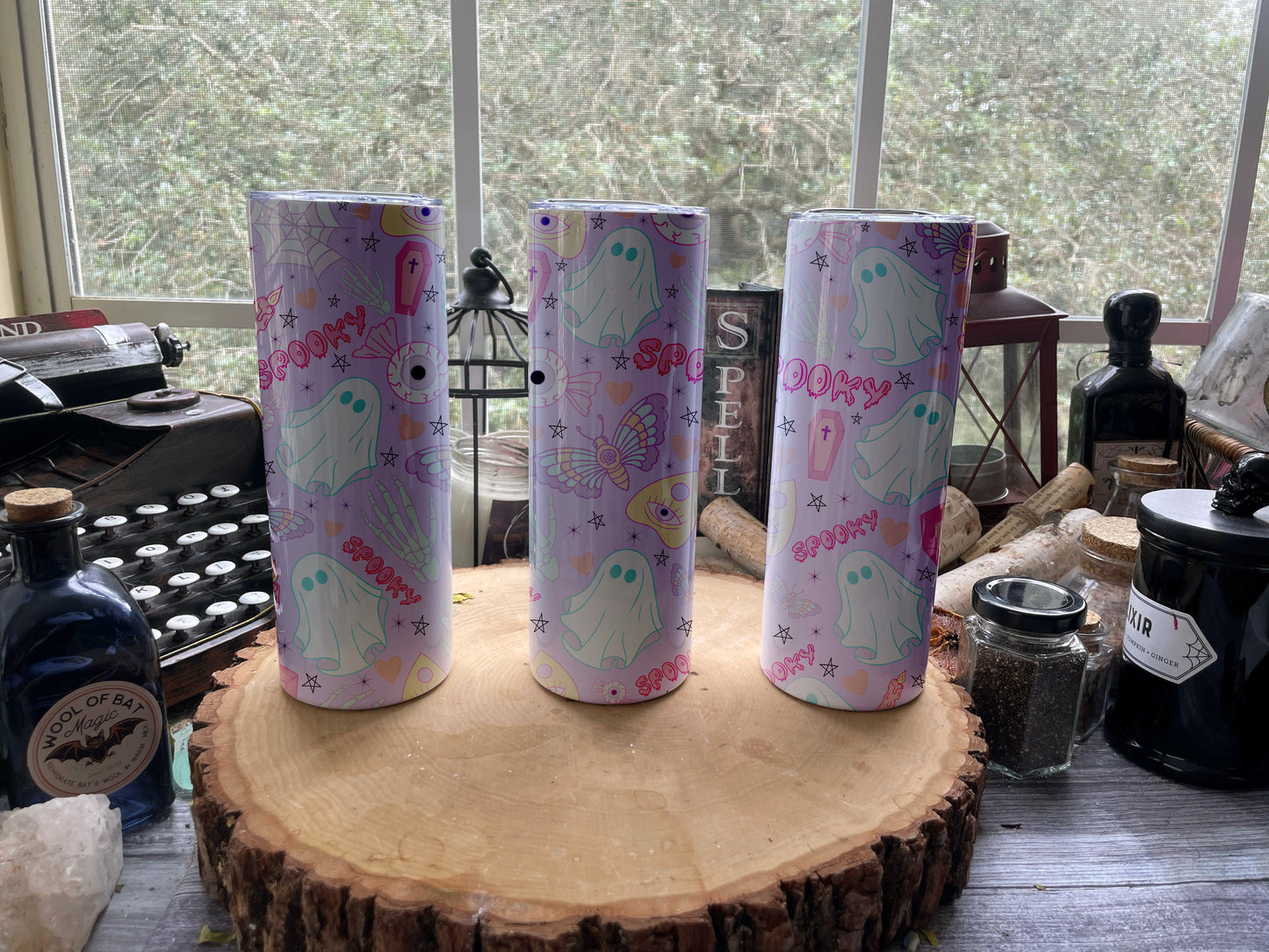 Pastel Spooky Ghost 20 oz Skinny Tumbler