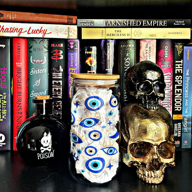 All Seeing Eye 16 oz Glass Cup | Bamboo Lid & Plastic Straw | Sublimation | Clear or Frosted