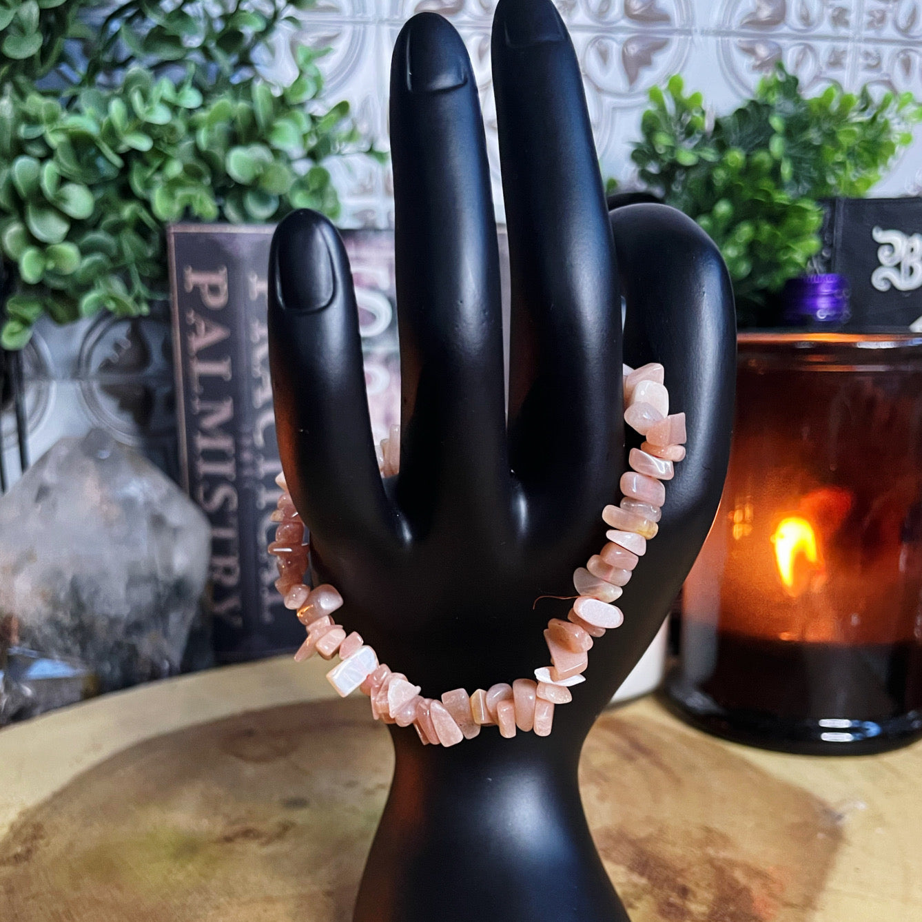 Peach Moonstone Chip Bracelet