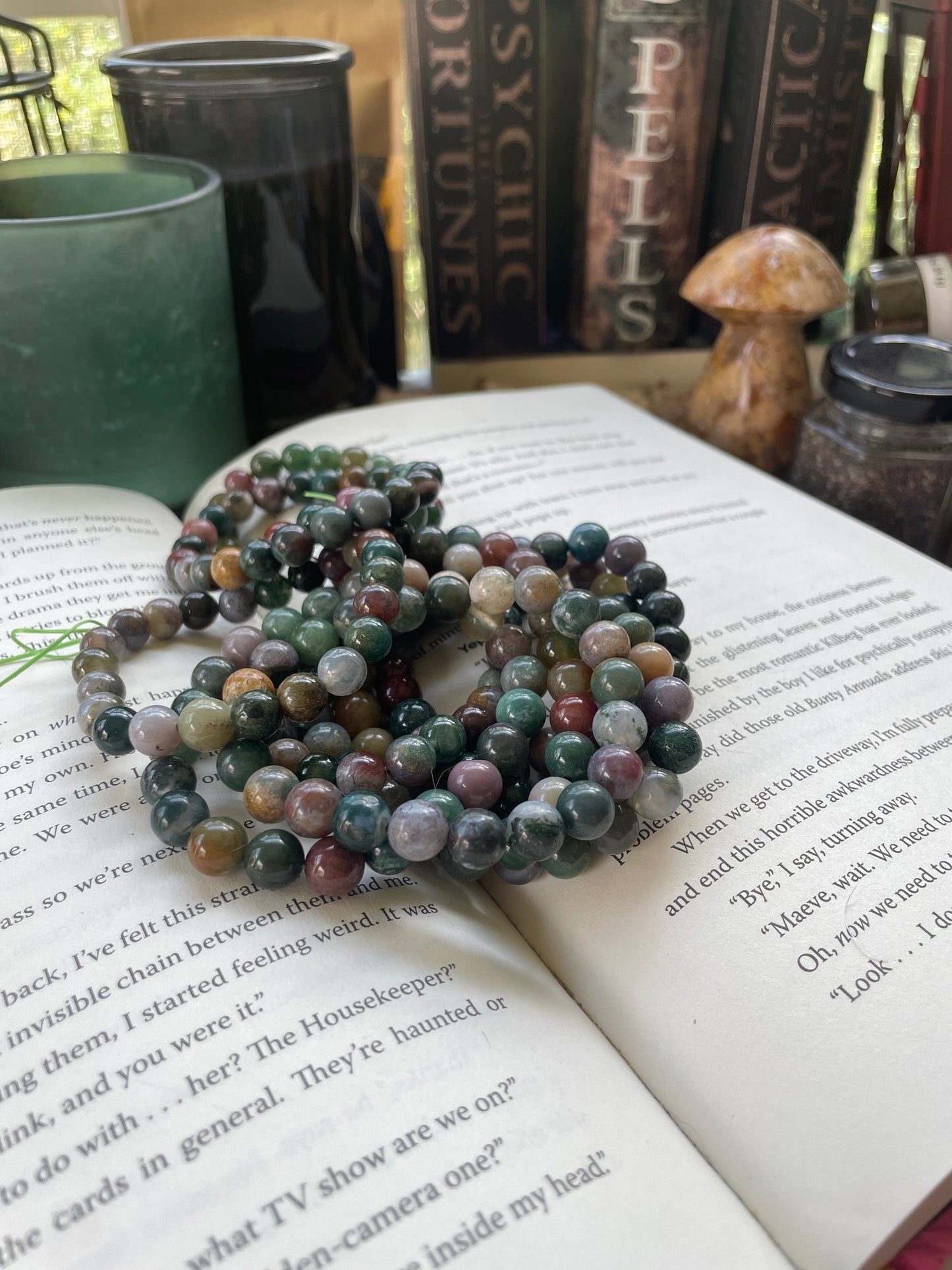 6 mm Ocean Jasper and Moss Agate mixed Bracelet
