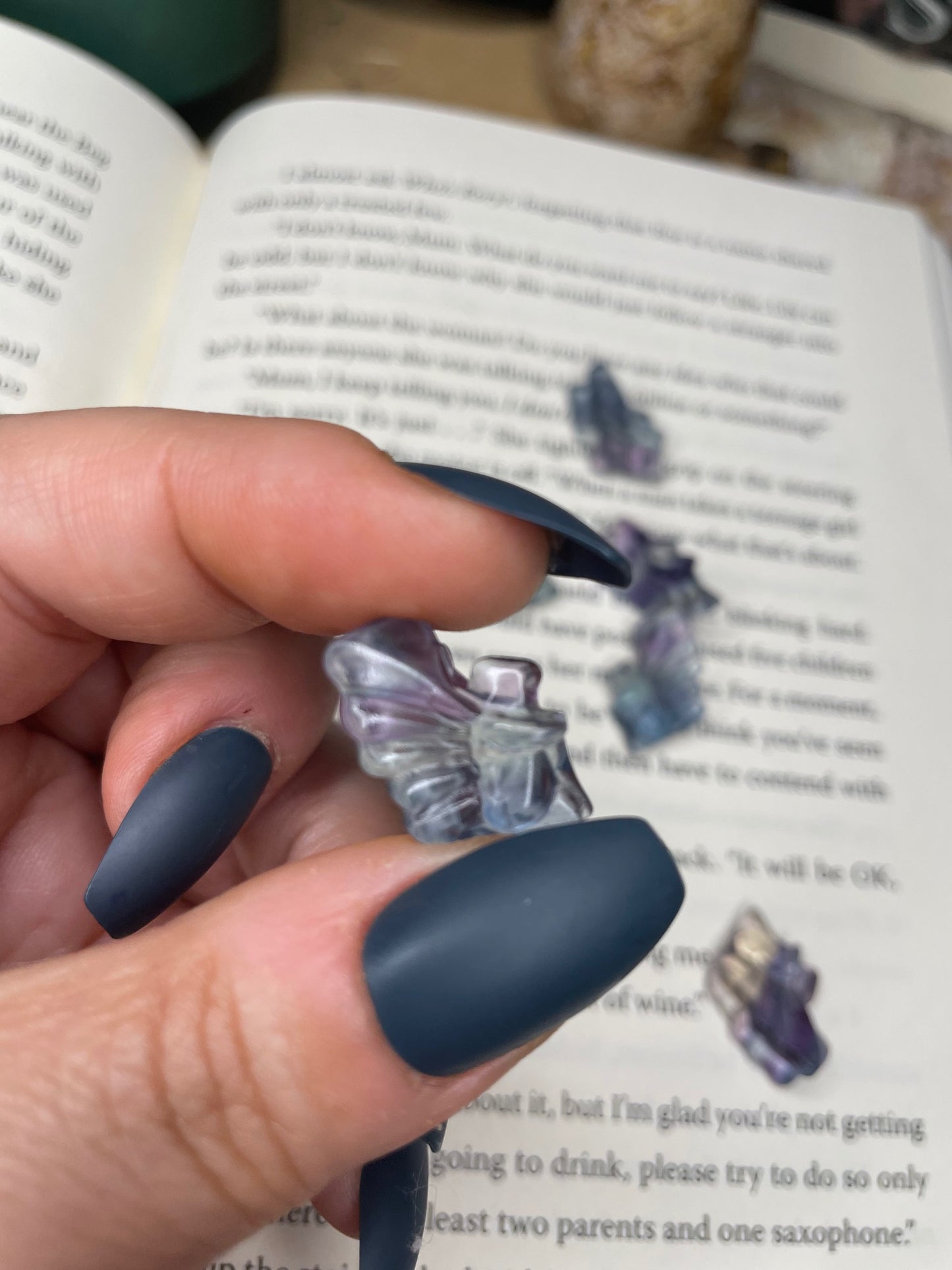 Mini Fluorite Fairy Carving