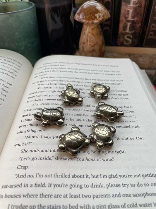Pyrite Turtle Carving