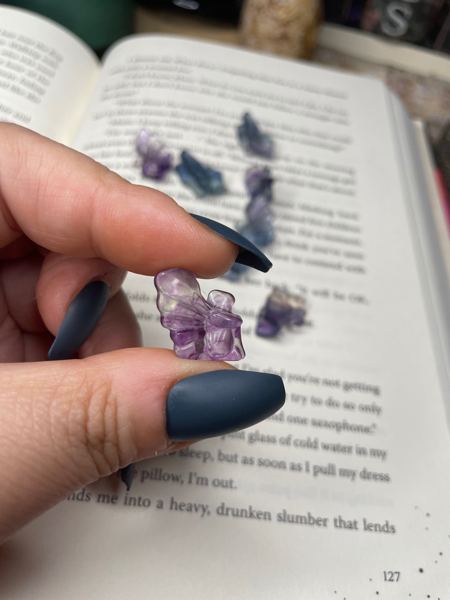 Mini Fluorite Fairy Carving