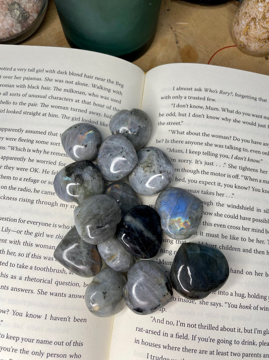Flashy Labradorite Heart Carving