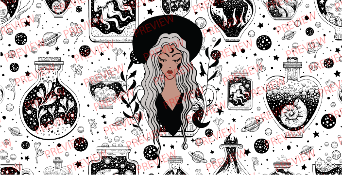 Witchy Woman 16 oz Glass Cup | Bamboo Lid & Plastic Straw | Sublimation | Clear or Frosted