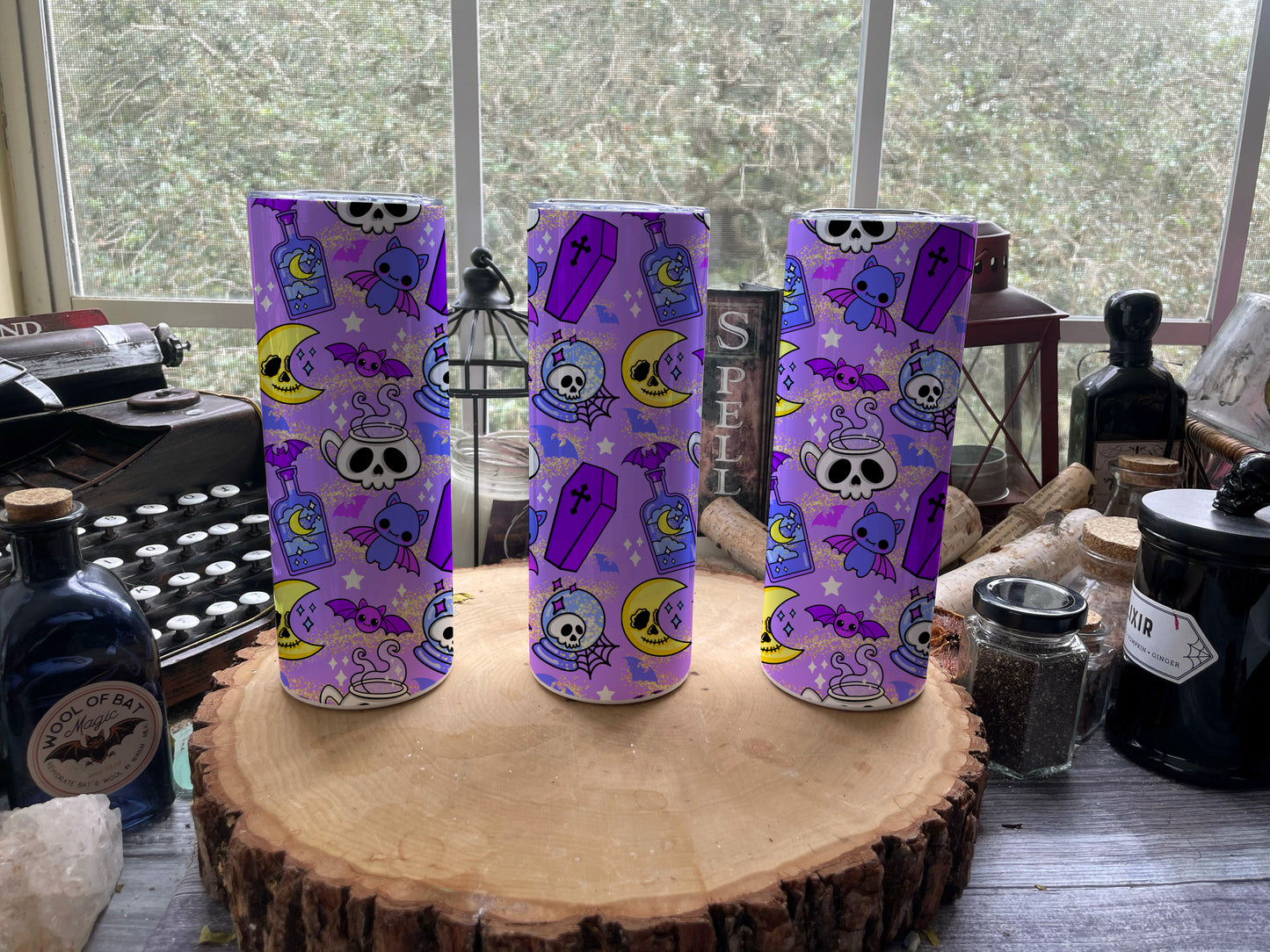 Witchy & Magical Purple Pattern 20 oz Skinny Tumbler