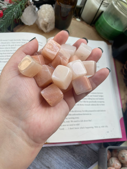 Peach Agate Cube