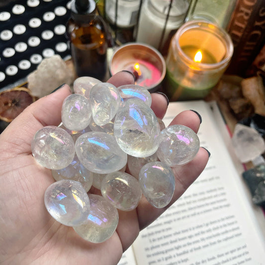 Aura Clear Quartz Tumble