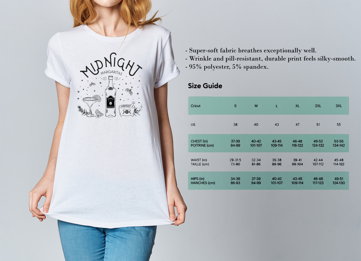 Midnight Margaritas White Polyester Unisex T-Shirt