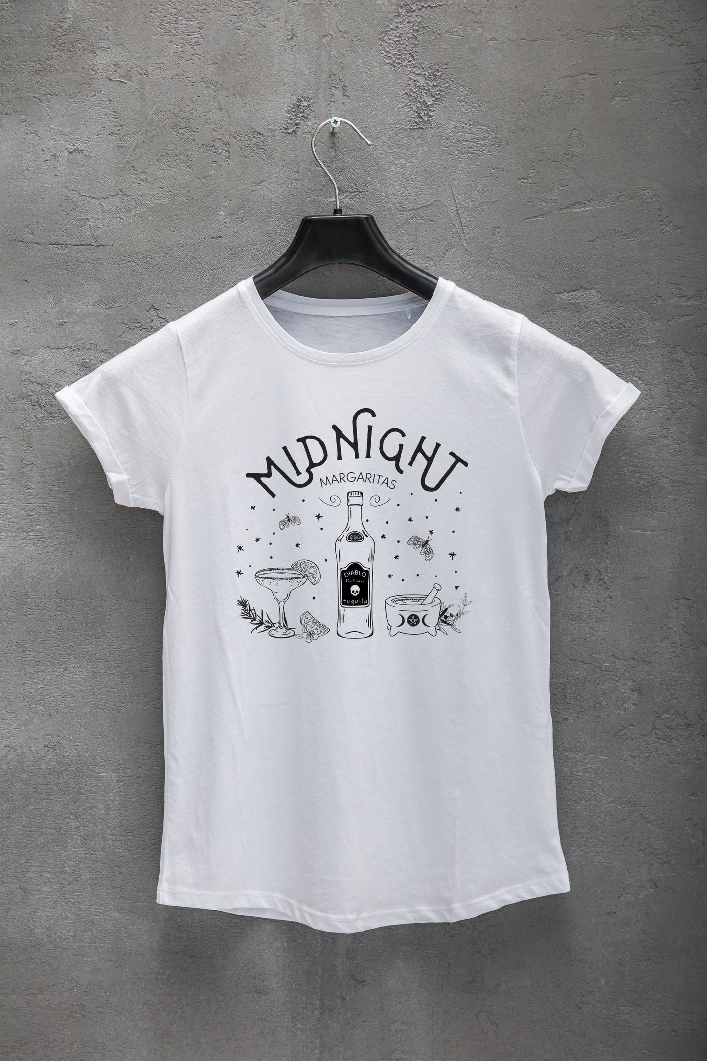 Midnight Margaritas White Polyester Unisex T-Shirt